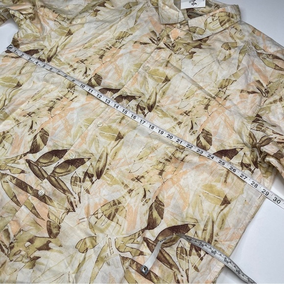 Hawaiian Aloha Shirt Linen Cotton Button Beach Vacation Tropical Summer 5X New - Picture 4 of 13